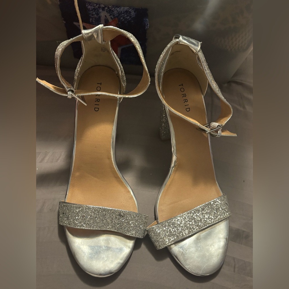 Torrid Silver Glitter tapered heel size 13w